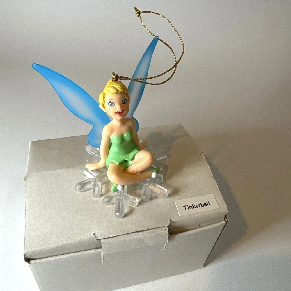 Disney Tinker Bell Snowflake Christmas Ornament with Original Box Blue Wings